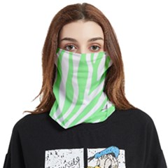 Green Zebra Vibes Animal Print  Face Covering Bandana (two Sides) by ConteMonfrey