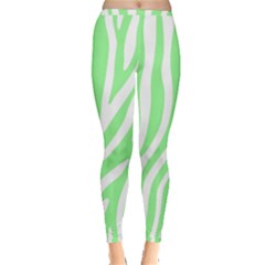 Green Zebra Vibes Animal Print  Inside Out Leggings by ConteMonfrey