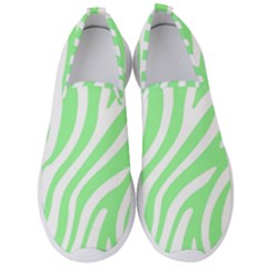 Green Zebra Vibes Animal Print  Men s Slip On Sneakers