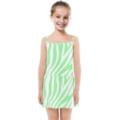 Green Zebra Vibes Animal Print  Kids  Summer Sun Dress by ConteMonfrey