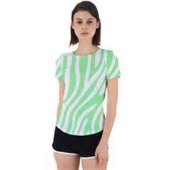 Green Zebra Vibes Animal Print  Back Cut Out Sport Tee by ConteMonfrey