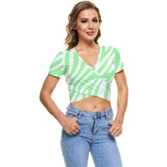 Green Zebra Vibes Animal Print  Short Sleeve Foldover Tee by ConteMonfrey