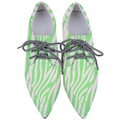 Green Zebra Vibes Animal Print  Pointed Oxford Shoes by ConteMonfrey