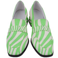 Green Zebra Vibes Animal Print  Women s Chunky Heel Loafers by ConteMonfrey