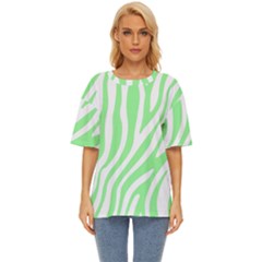 Green Zebra Vibes Animal Print  Oversized Basic Tee by ConteMonfrey