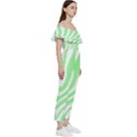 Green Zebra Vibes Animal Print  Off Shoulder Ruffle Top Jumpsuit View3