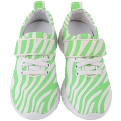 Green Zebra Vibes Animal Print  Kids  Velcro Strap Shoes by ConteMonfrey