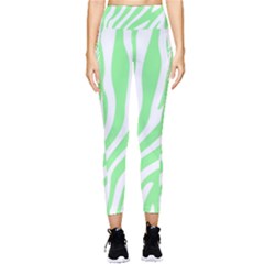 Green Zebra Vibes Animal Print  Pocket Leggings  by ConteMonfrey