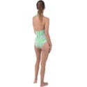 Green Zebra Vibes Animal Print  Plunge Cut Halter Swimsuit View2