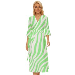 Green Zebra Vibes Animal Print  Midsummer Wrap Dress by ConteMonfrey