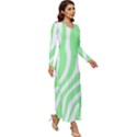 Green Zebra Vibes Animal Print  Long Sleeve Longline Maxi Dress View3