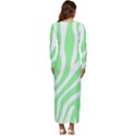 Green Zebra Vibes Animal Print  Long Sleeve Longline Maxi Dress View4