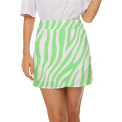 Green Zebra Vibes Animal Print  Mini Front Wrap Skirt by ConteMonfrey