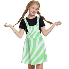 Green Zebra Vibes Animal Print  Kids  Apron Dress by ConteMonfrey