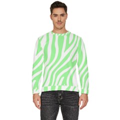 Green Zebra Vibes Animal Print  Men s Fleece Sweatshirt by ConteMonfrey