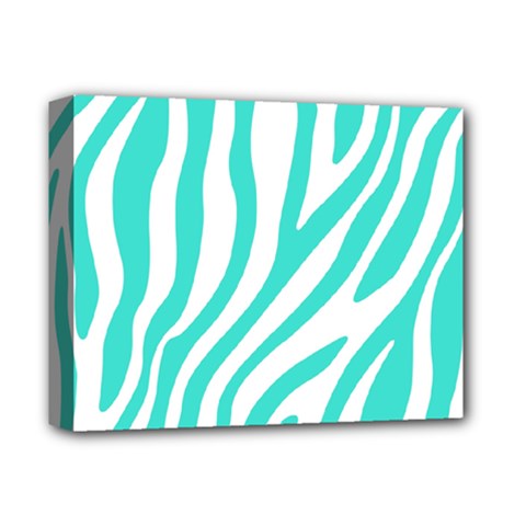 Blue Zebra Vibes Animal Print   Deluxe Canvas 14  X 11  (stretched) by ConteMonfrey