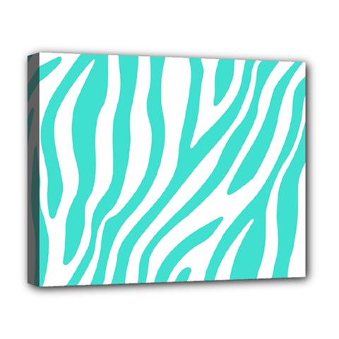 Blue Zebra Vibes Animal Print   Deluxe Canvas 20  X 16  (stretched) by ConteMonfrey