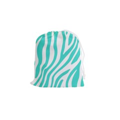 Blue Zebra Vibes Animal Print   Drawstring Pouch (small)