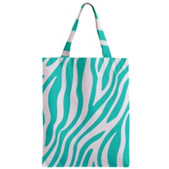 Blue Zebra Vibes Animal Print   Zipper Classic Tote Bag by ConteMonfrey