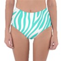 Blue Zebra Vibes Animal Print   Reversible High-Waist Bikini Bottoms View1