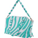 Blue Zebra Vibes Animal Print   Canvas Crossbody Bag View2