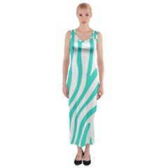 Blue Zebra Vibes Animal Print   Fitted Maxi Dress by ConteMonfrey