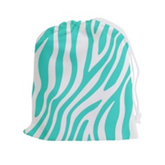 Blue Zebra Vibes Animal Print   Drawstring Pouch (2xl) by ConteMonfrey