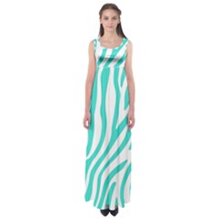 Blue Zebra Vibes Animal Print   Empire Waist Maxi Dress by ConteMonfrey