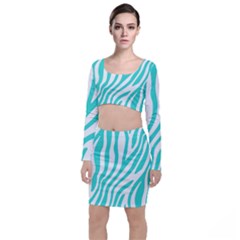 Blue Zebra Vibes Animal Print   Top And Skirt Sets by ConteMonfrey