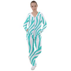 Blue Zebra Vibes Animal Print   Women s Tracksuit by ConteMonfrey