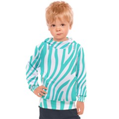 Blue Zebra Vibes Animal Print   Kids  Hooded Pullover by ConteMonfrey