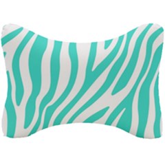 Blue Zebra Vibes Animal Print   Seat Head Rest Cushion by ConteMonfrey