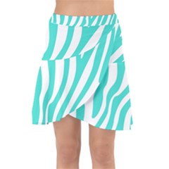 Blue Zebra Vibes Animal Print   Wrap Front Skirt by ConteMonfrey