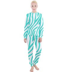 Blue Zebra Vibes Animal Print   Women s Lounge Set by ConteMonfrey