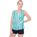 Blue Zebra Vibes Animal Print   Bubble Hem Chiffon Tank Top View1