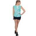 Blue Zebra Vibes Animal Print   Bubble Hem Chiffon Tank Top View2