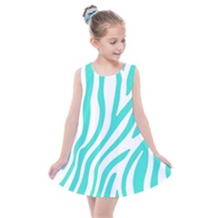 Blue Zebra Vibes Animal Print   Kids  Summer Dress by ConteMonfrey