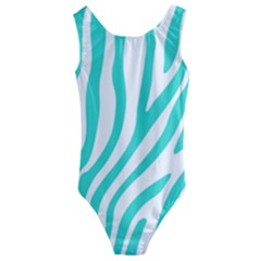 Blue Zebra Vibes Animal Print   Kids  Cut-out Back One Piece Swimsuit by ConteMonfrey