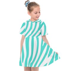 Blue Zebra Vibes Animal Print   Kids  Sailor Dress by ConteMonfrey