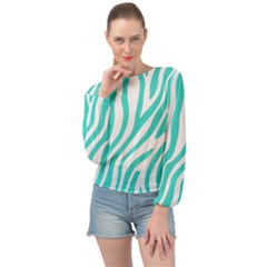 Blue Zebra Vibes Animal Print   Banded Bottom Chiffon Top by ConteMonfrey