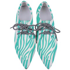 Blue Zebra Vibes Animal Print   Pointed Oxford Shoes by ConteMonfrey