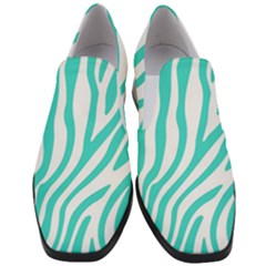 Blue Zebra Vibes Animal Print   Women Slip On Heel Loafers by ConteMonfrey