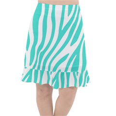 Blue Zebra Vibes Animal Print   Fishtail Chiffon Skirt by ConteMonfrey