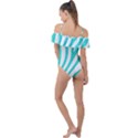 Blue Zebra Vibes Animal Print   Frill Detail One Piece Swimsuit View2