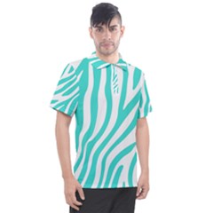 Blue Zebra Vibes Animal Print   Men s Polo Tee by ConteMonfrey