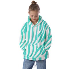 Blue Zebra Vibes Animal Print   Kids  Oversized Hoodie by ConteMonfrey