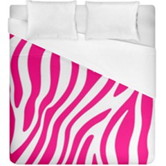 Pink Fucsia Zebra Vibes Animal Print Duvet Cover (king Size)