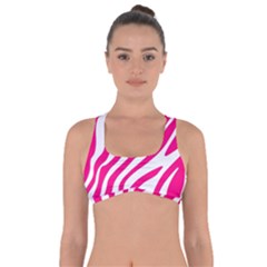 Pink Fucsia Zebra Vibes Animal Print Got No Strings Sports Bra by ConteMonfrey