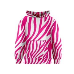 Pink Fucsia Zebra Vibes Animal Print Kids  Pullover Hoodie by ConteMonfrey