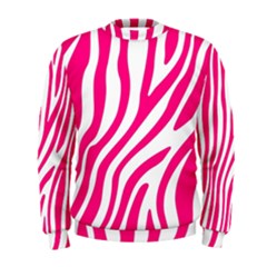 Pink Fucsia Zebra Vibes Animal Print Men s Sweatshirt by ConteMonfrey